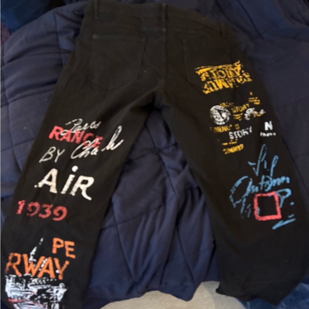 Black Graphic Men's Pants